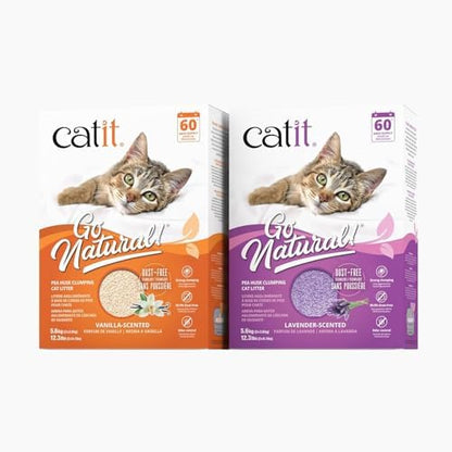 Catit Go Natural Pea Husk Clumping Cat Litter, 12.3 lb, Lavender Scented