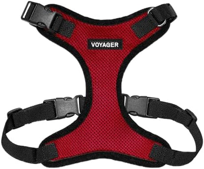Voyager Step-in Lock Dog Harness - Red/Black Trim, Small