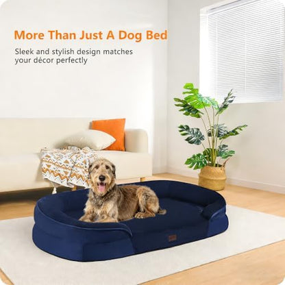 Orthopedic Waterproof XXX-Large Dog Bed Sofa, Gel Memory Foam, 53"