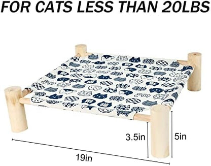 Patas Lague Cat Hammock Bed Small Eleveted Dog Bed 19x19 in White Cat
