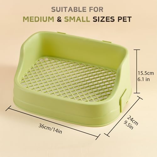 Rabbit Litter Box, Small Animals Litter Tray for Cage Detachable Bedding Litter Pan Potty Toilet Trainer Corner for Pet Rabbits Guinea Pigs Hamsters Chinchillas (Green)