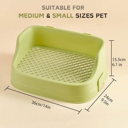 Rabbit Litter Box, Small Animals Litter Tray for Cage Detachable Bedding Litter Pan Potty Toilet Trainer Corner for Pet Rabbits Guinea Pigs Hamsters Chinchillas (Green)