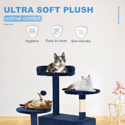 FDW | 54" Cat Tree Tower | Navy Blue | Multi-Level Indoor Activity Center