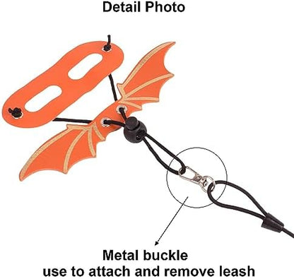 ADOGGYGO Orange Bearded Dragon Leash Harness, 3 Size Pack, Cool Bat Wing