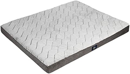 Serta Orthopedic Quilted Pillow Top Dog Bed for Pets – Slate Gray (X-Large)