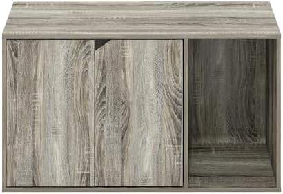 Furinno Peli Litter Box Enclosure, French Oak Grey