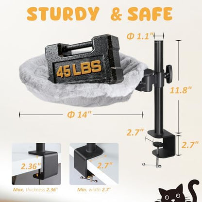 Topmart Cat Desk Bed with 360° Rotating & Adjustable Height