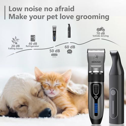 4 in 1 Dog Clippers Grooming Kit and Paw Trimmer for Thick Hair&Coats