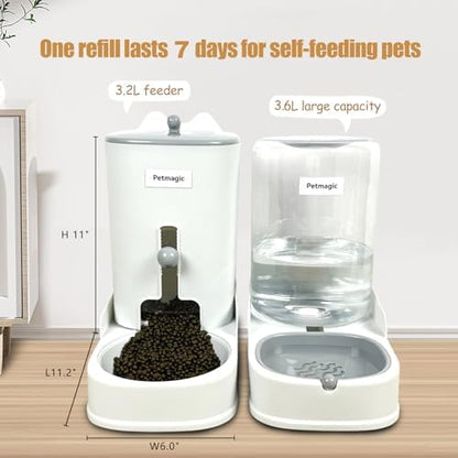 Gravity Cat Feeder By Petmagic,Cat Food and Water Bowl Set.