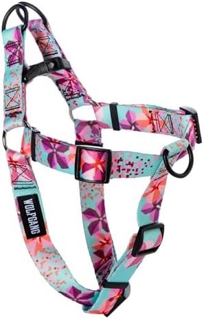 Wolfgang Heavy Duty Adjustable Dog Harness, Pull-Tested to Over 800 lbs for Walking & Training, DigiFloral Print, Large