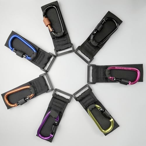 [Upgrade]Baby Stroller Hook with Locking, Carry 30 lbs per Stroller Clip, Baby Stroller Accessories & Car Seat Hook for Hanging Diaper Bag, Golf, Shopping and Pet Cart (2 Pcs + Nylon + Black)