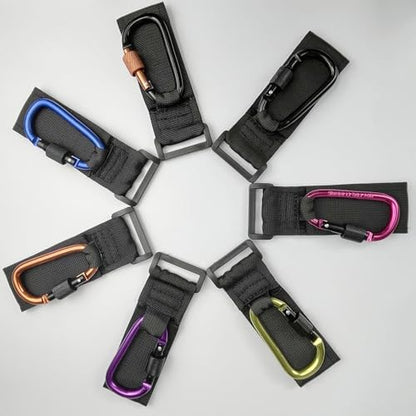 [Upgrade]Baby Stroller Hook with Locking, Carry 30 lbs per Stroller Clip, Baby Stroller Accessories & Car Seat Hook for Hanging Diaper Bag, Golf, Shopping and Pet Cart(2 Pcs + Nylon + Orange)