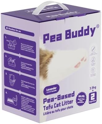 Pea Based Tofu Cat Litter, Dust Free Cat Litter, Low Tracking, and Natural Odor Control, Flushable (2 Bags, Lavender)