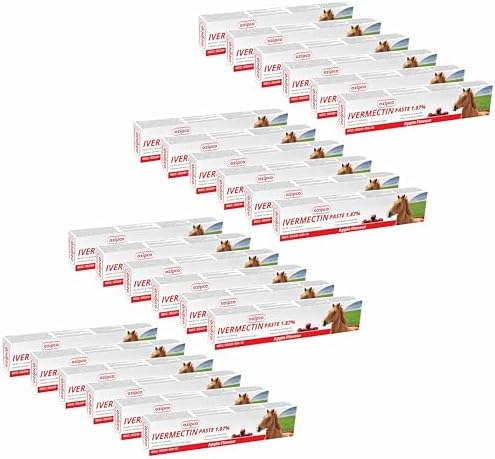 Ivermectin Horse Paste 1.87% | Apple Flavor – 6.08g Syringe for Equine Use Only Up to 1250 LB (24-Pack)