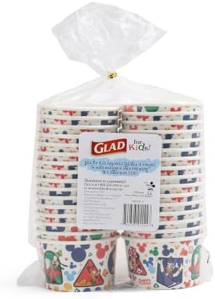 Glad Disney Mickey and Friends Disposable Snack Bowls, 6 Oz, 32 Ct, 10-Pk