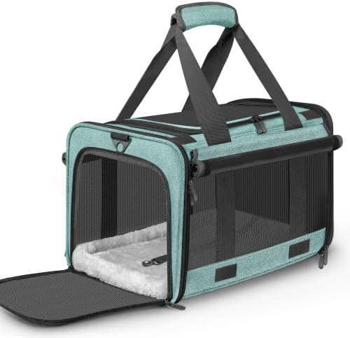 Soft Sided Cat Carrier for Anxious Pets with Privacy Roller Blinds