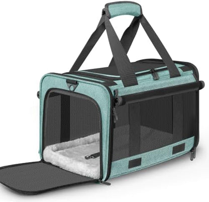 Soft Sided Cat Carrier for Anxious Pets with Privacy Roller Blinds