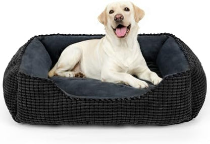 MIXJOY X-Large Dog Bed for Large, Medium, Small Dogs - Rectangle, Washable, Orthopedic, Soft Calming Sleeping Puppy Bed - Durable Pet Cuddler with Anti-Slip Bottom - XL (35"x25"x9")