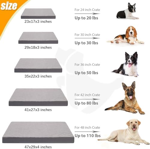 KSIIA Orthopedic Dog Bed for Large Dogs with Waterproof, Dark Grey, 35x22