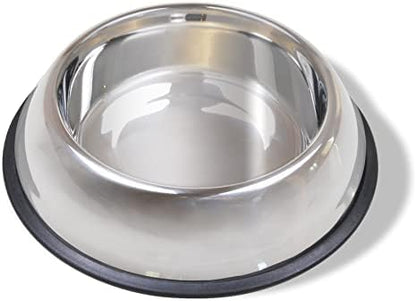 Van Ness Pets Large Non Tip Stainless Steel Dog Bowl, 64 OZ Food And Water Dish, Wide Base Prevents Spills