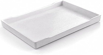 OMEM Reptile Bowl Large Food and Water Dish Enough Space Also Fit for Bath Simulated Wood Grain Surface (S, White)