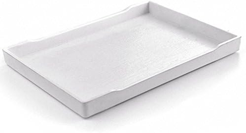 OMEM Reptile Bowl Large Food and Water Dish Enough Space Also Fit for Bath Simulated Wood Grain Surface (S, White)