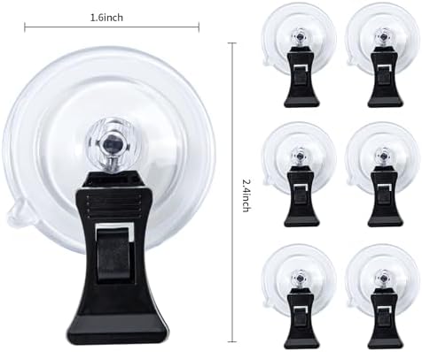 SLSON Fishes Veggie Seaweed Plant Suction Cup Clip Feeding Tool Feed Holder Aquarium Accessories for Fish Tank Fish Feeder Clips (6Pack Black)