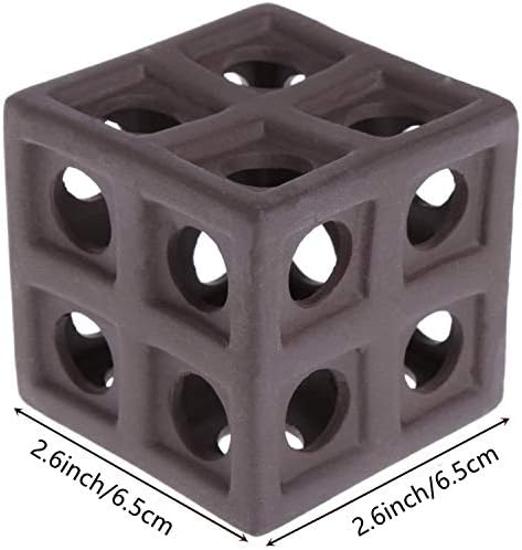 XMHF Aquarium Ceramic Small Fish Shrimp Crayfish Breeding Habitat Shelter Brown XM140