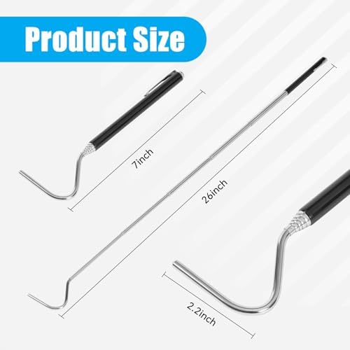 AQUANEAT Reptile Snake Hook, 26inch Extendable Stainless Steel Snake Stick with Non-Slip Handle