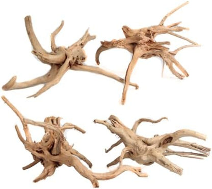 emours Driftwood Branches Reptiles Aquarium Decoration Assorted Size,(5.5-8 inch in Length),4 Pieces (Spider Wood)