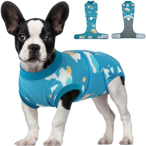 Kuoser Dog Recovery Suit, Female Male Spay Neuter Surgery Suit, Cloud, XS
