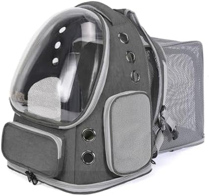 Cat Backpack Carrier for Large Cats, Expandable Cat Bubble Backpack, Dog Carriers for Small Medium Dogs, Airline Approved Pet Carrier for Travel Hiking Outdoor(Grey)