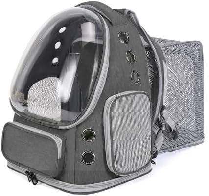 Cat Backpack Carrier for Large Cats, Expandable Cat Bubble Backpack, Dog Carriers for Small Medium Dogs, Airline Approved Pet Carrier for Travel Hiking Outdoor(Grey)
