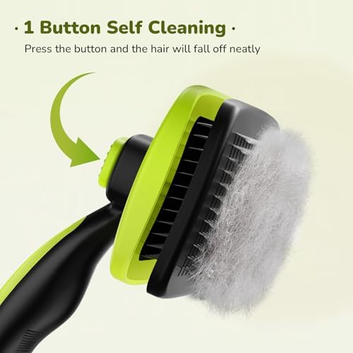 Pecute Skin Friendly Self-Cleaning Slicker Brush for Dog & Cat Shedding