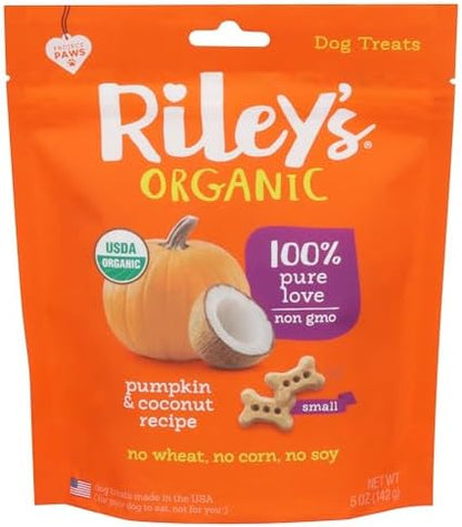 Rileys Organics, Dog Treat Pumpkin Coconut Bone Small, 5 Ounce