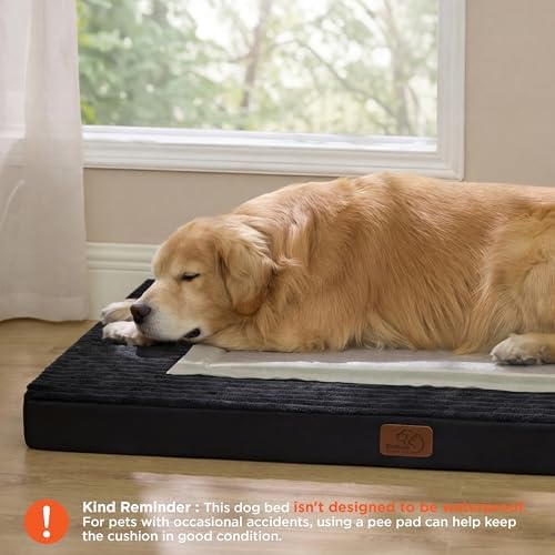 Bedsure ComfyFleece XXL Dog Bed for Crate with Washable Cover, 47x29