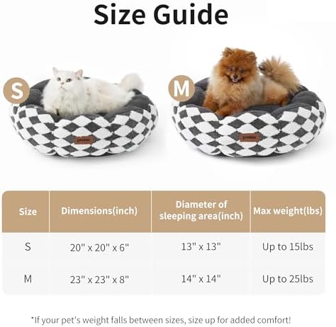 ZOMISIA Cat Beds for Indoor Cats, Cute Donut Kitten Beds for Small Dog, Round Plush Bed for Puppy and Large Cats, Anti-Slip Bottom, Grey