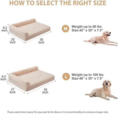 BFPETHOME Orthopedic Washable Dog Bed, Sleeping Couch for Large Senior Dogs