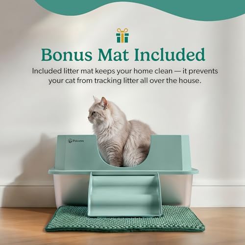 PetCove IronPaws Stainless Steel Enclosed Litter Box, XL Kit, 3 in 1 Design