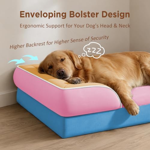 Comfort Expression Orthopedic Dog Bed for Extra Large Dogs with Bolster