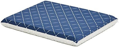 MidWest Homes for Pets Quiet Time Couture Paxton Dog Bed, Blue & Fleece with Removable Pillow Cover, Blue, 24"