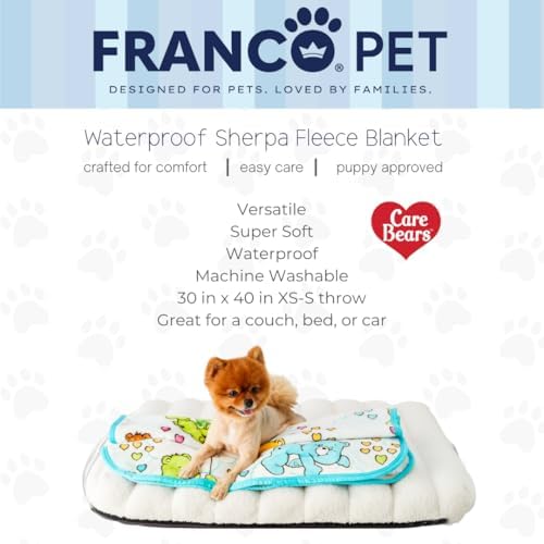 Care Bears Waterproof Dog Bed Cover, Large 30x40 Pet Blanket for Furniture Bed Couch Sofa, (Officially Licensed) by Franco