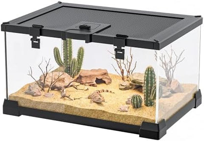 2.5 Gallon Fully Assembled Glass Reptile Enclosure, 12" x 8" x 6"
