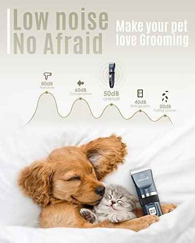oneisall Dog Clippers Low Noise Grooming Kit for Dogs Cats Pets