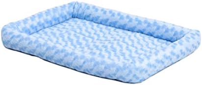 MidWest Homes for Pets QuietTime Fashion XS Dog Bed - Blue Faux Fur Bolster, Ultra-Soft and Machine Washable, Fits 22-Inch Crates and Carriers, for Small Dogs and Cats