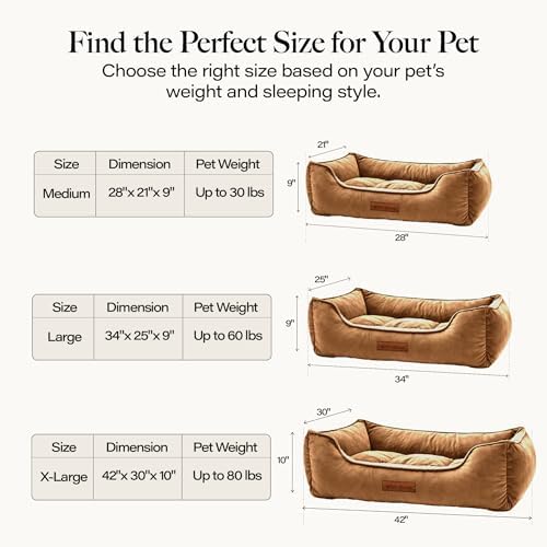Modern Threads Luxury Dog Bed - Comfortable Tufted Velvet Cushion for Small to Large Dogs - Machine Washable - Durable & Cute Sleep Space for Pets - Pamper Your Pet with Cozy Beds - Caramel