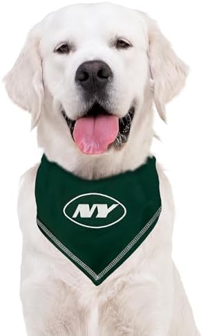 Pets First NFL New York Jets TIE Bandana, Size Large/X-Large. Dog Bandana Scarf Bib for Pet Cat Dog. The Ultimate Game-Day, Party Bandana