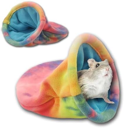Guinea Pig Hideout, Soft Fleece Rabbit Snuggle Sack, Small Animal House Ferret Cozy Cave Hamster Sleeping Bag for Small Pet/Ferret/Chinchilla/Bunny