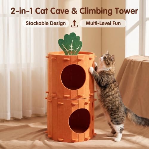 Cat Caves for Indoor Cats - Removable Washable Felt Cat Cave House