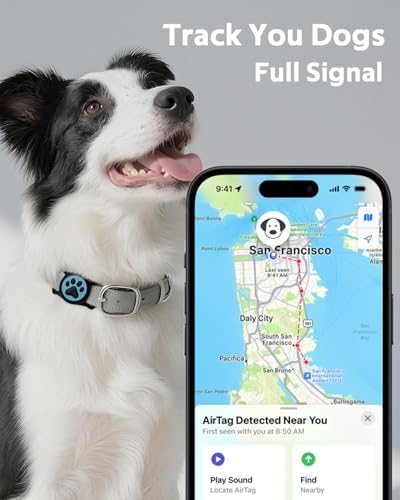 IP68 Waterproof Dog AirTag Holder for Dog Collar, Soft, Stretchy Silicone